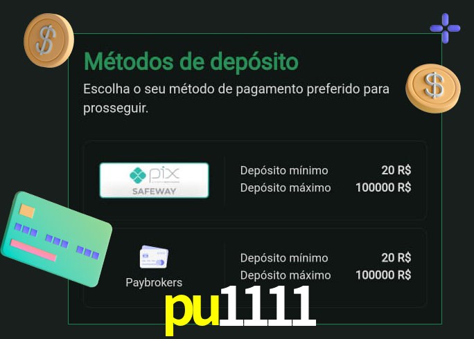 O cassino pu1111 oferece uma grande variedade de métodos de pagamento